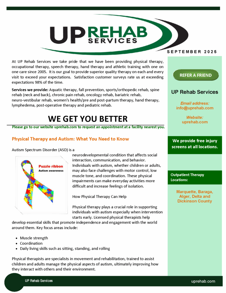 9.1.2025 Newsletter - PT and Autism what you need to know