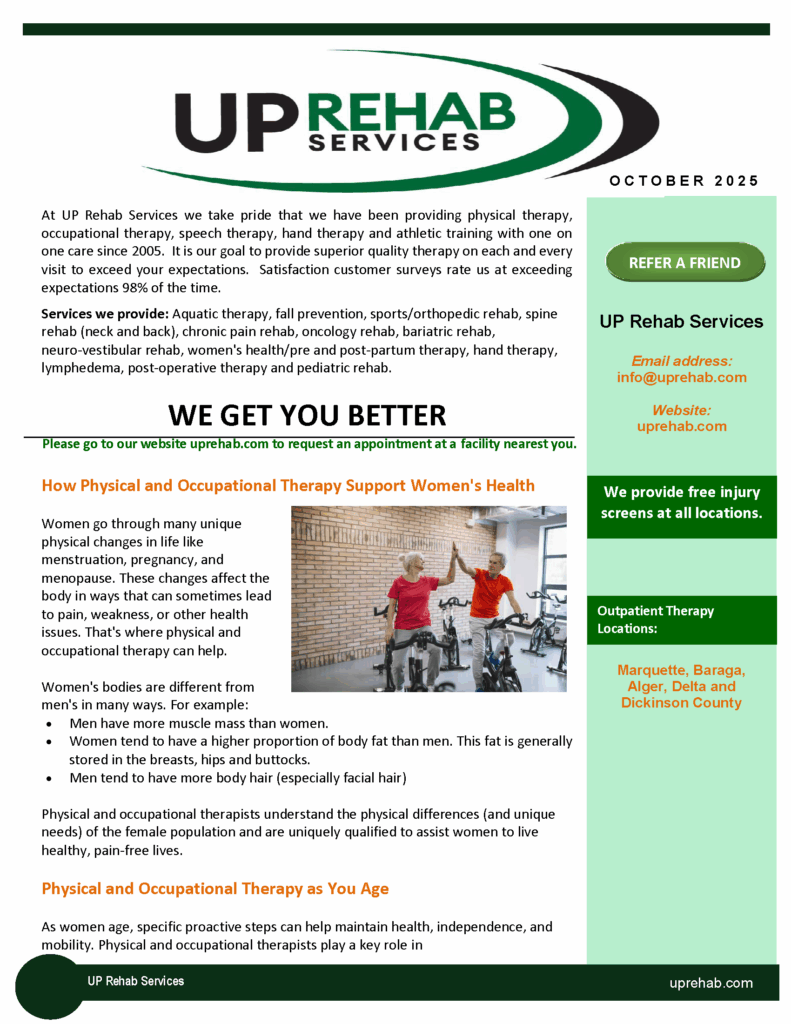 October Newsletter: Women's health therapy